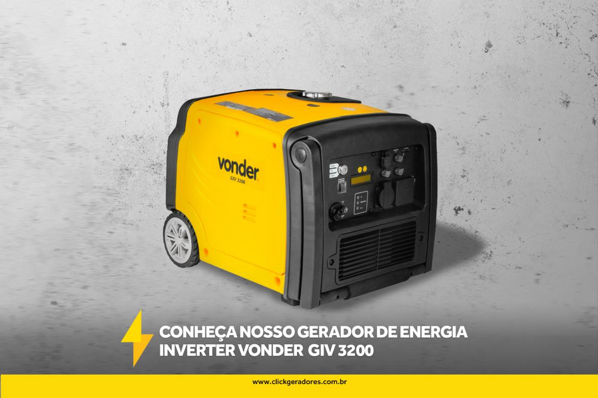 Conheça nosso gerador de energia Inverter Vonder GIV 3200