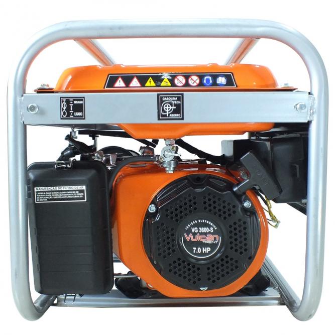 Gerador de energia Vulcan VG3600-S 2,9 kVA - partida manual - monofásico - 110V/220V