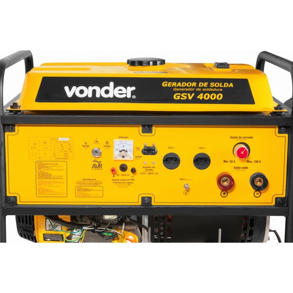 Gerador de solda Vonder GSV 4000 4,0 kVA 190A - partida elétrica - monofásico - 110V/220V