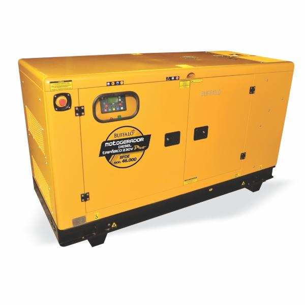 Gerador de energia Buffalo BFDE46000 silencioso com ATS 46,0 kVA - partida elétrica - trifásico - 230V