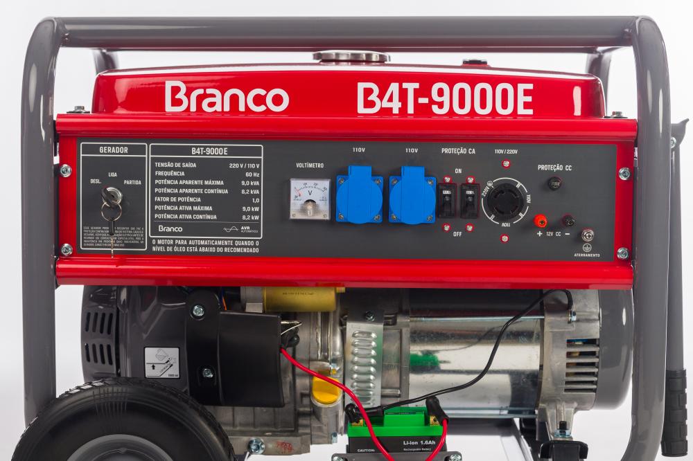 Gerador de energia Branco B4T-9000E 9,0 kVA - partida elétrica - monofásico 110V/220V