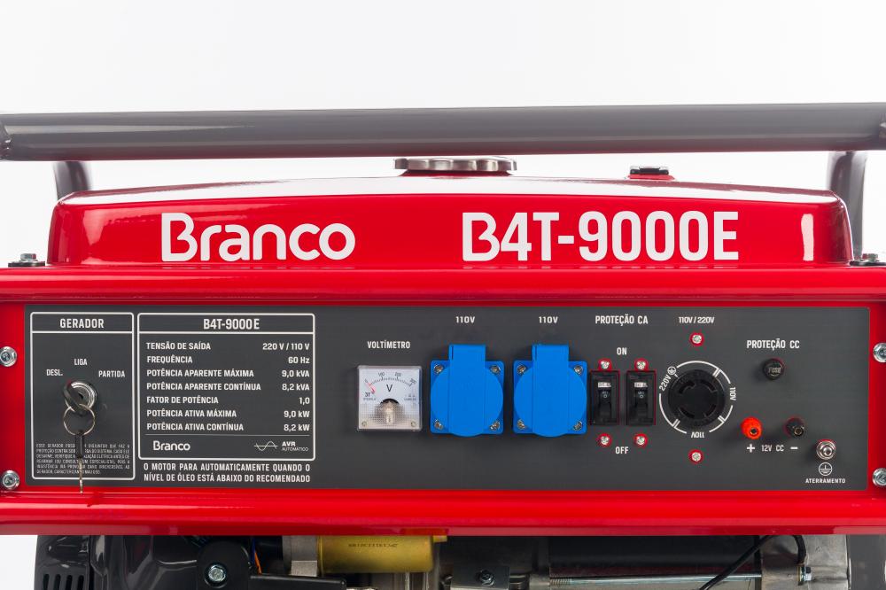 Gerador de energia Branco B4T-9000E 9,0 kVA - partida elétrica - monofásico 110V/220V