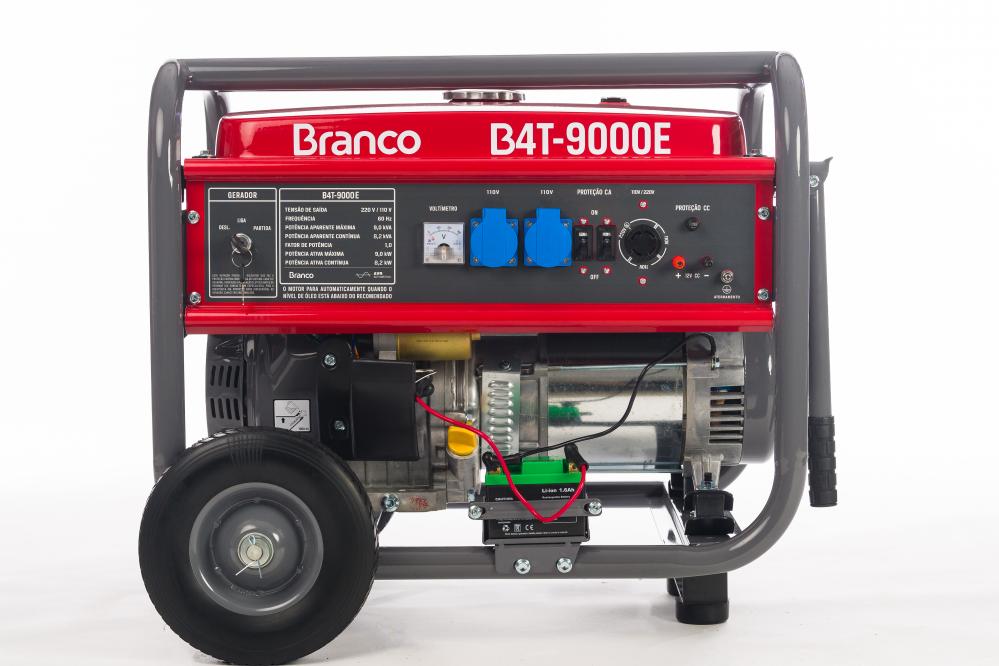 Gerador de energia Branco B4T-9000E 9,0 kVA - partida elétrica - monofásico 110V/220V