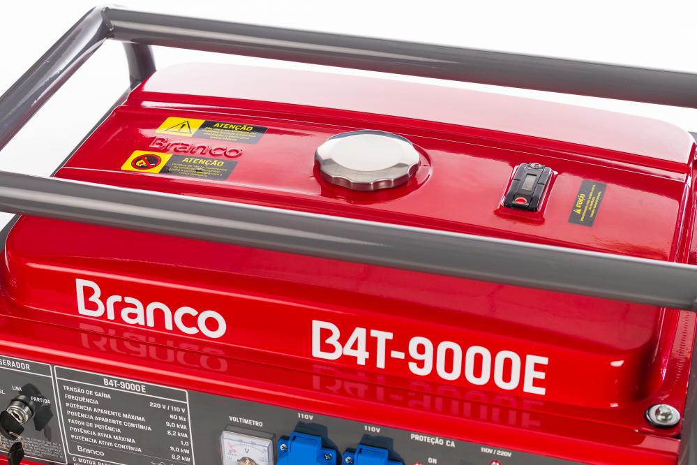 Gerador de energia Branco B4T-9000E 9,0 kVA - partida elétrica - monofásico 110V/220V