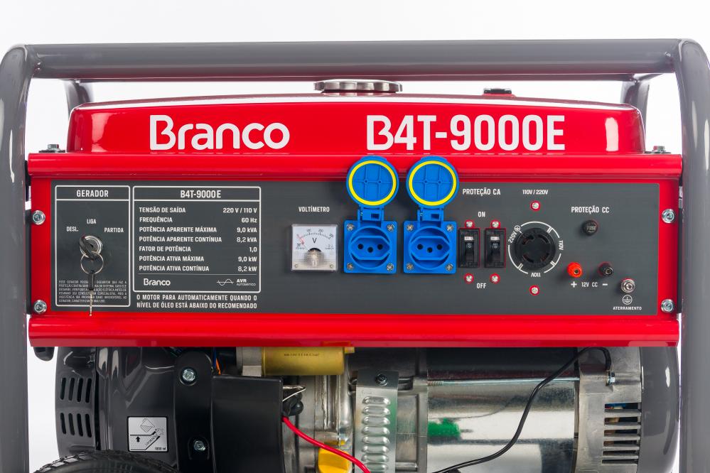 Gerador de energia Branco B4T-9000E 9,0 kVA - partida elétrica - monofásico 110V/220V