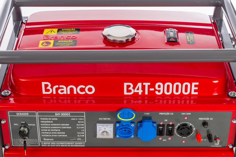 Gerador de energia Branco B4T-9000E 9,0 kVA - partida elétrica - monofásico 110V/220V