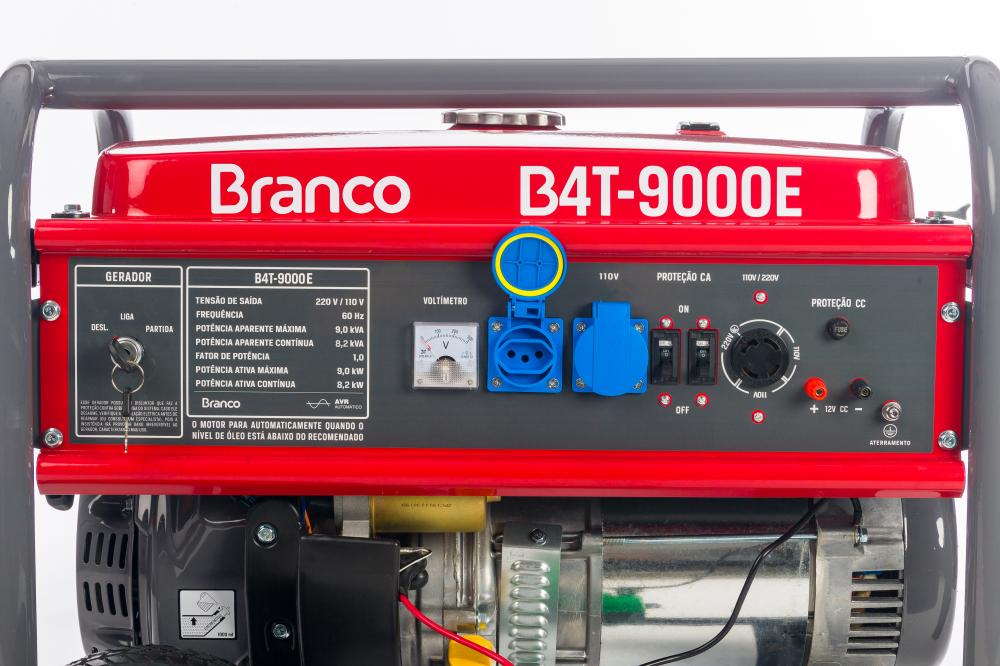 Gerador de energia Branco B4T-9000E 9,0 kVA - partida elétrica - monofásico 110V/220V