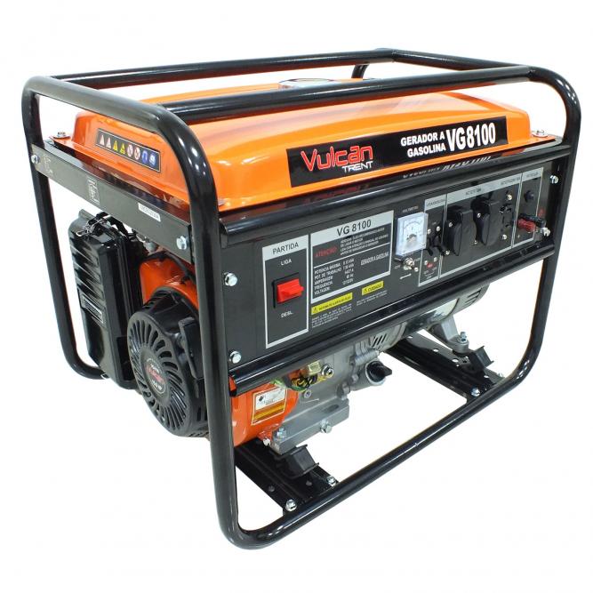 Gerador de energia Vulcan VG 8100 6,5 kVA - partida manual - monofásico - 127V/220V