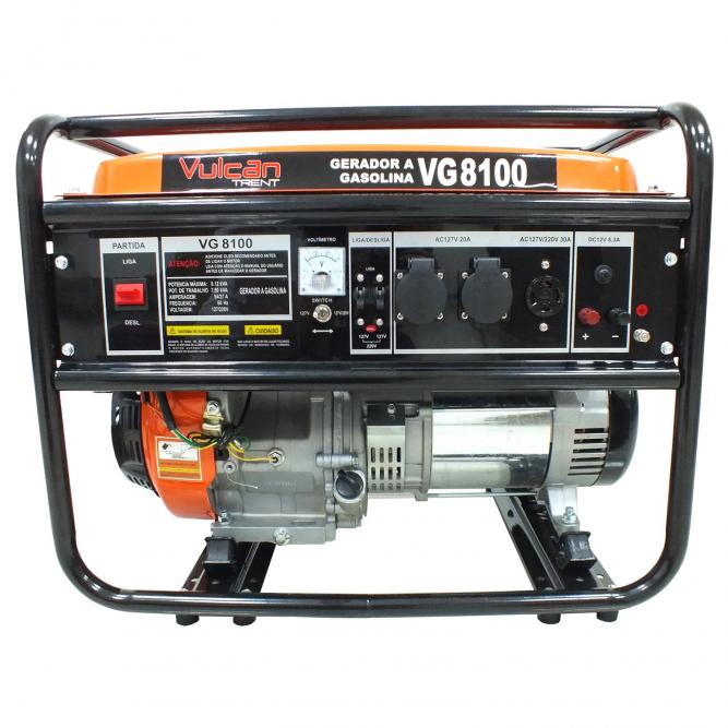 Gerador de energia Vulcan VG 8100 6,5 kVA - partida manual - monofásico - 127V/220V