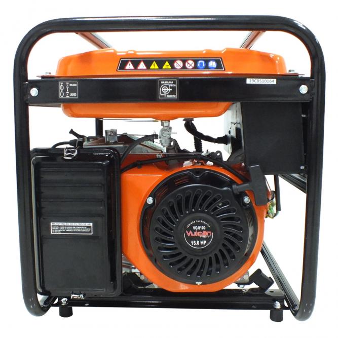 Gerador de energia Vulcan VG 8100 6,5 kVA - partida manual - monofásico - 127V/220V