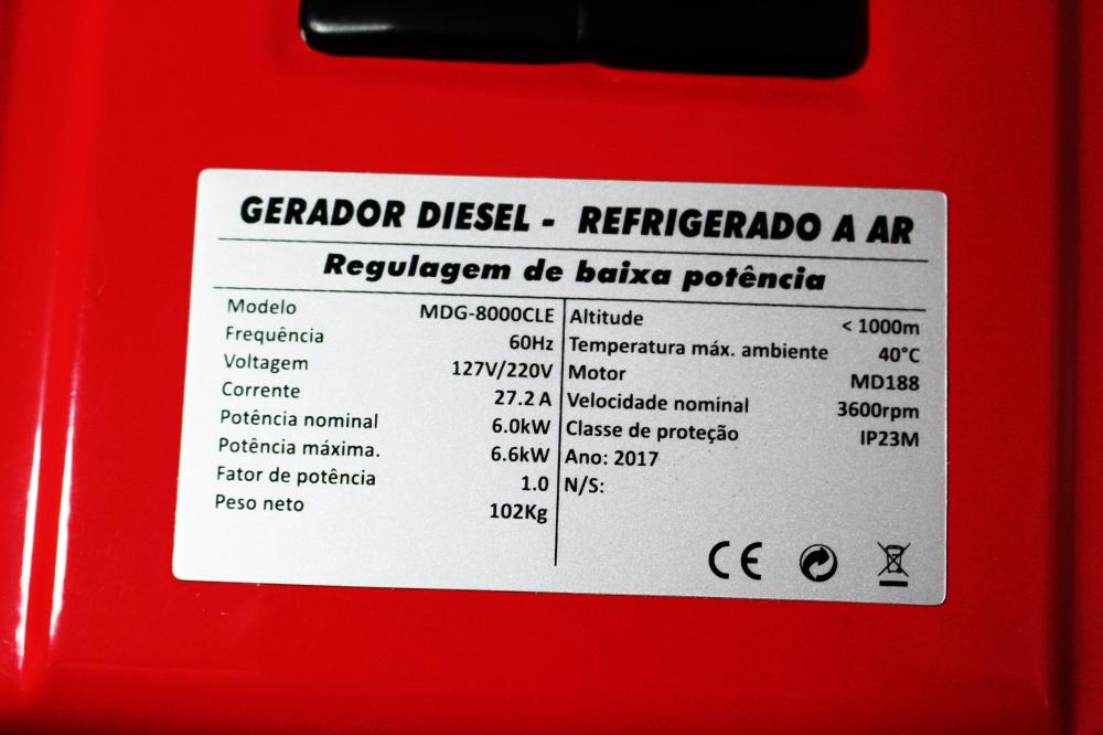 Gerador de energia Motomil MDG-8000CLE 6,5 kVA - partida elétrica - monofásico - 115V/230V