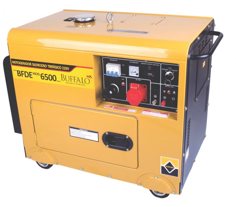 Gerador de energia Buffalo BFDE-6500 Silencioso 6,9 kVA - partida elétrica - trifásico - 230V