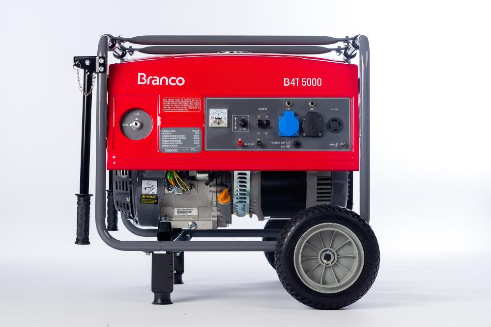 Gerador de energia Branco B4T-5000 4,5 kVA - partida manual - monofásico - 110V/220V