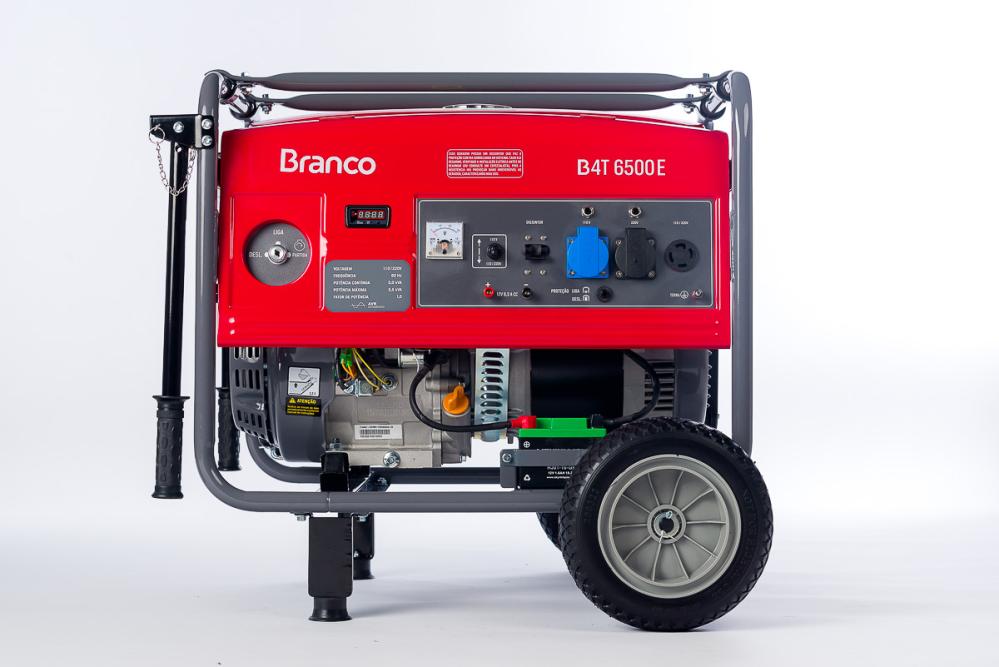 Gerador de energia Branco B4T-6500 E 5,5 kVA - partida elétrica - monofásico - 110V/220V