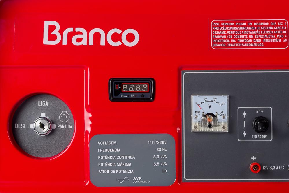 Gerador de energia Branco B4T-6500 E 5,5 kVA - partida elétrica - monofásico - 110V/220V