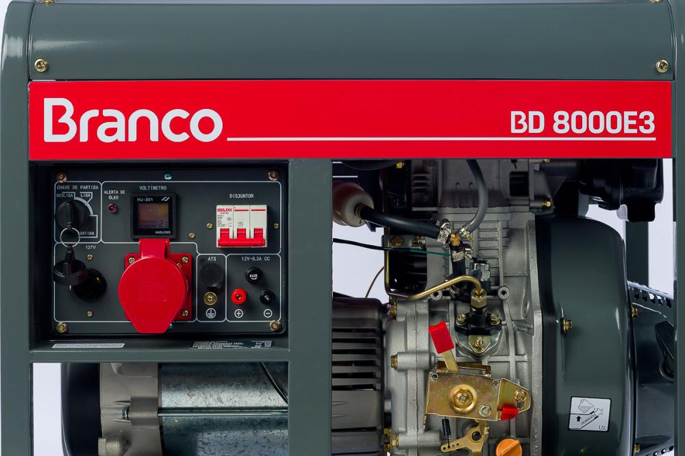 Gerador de energia Branco BD-8000 E3 8,0 kVA - partida elétrica - trifásico - 380V