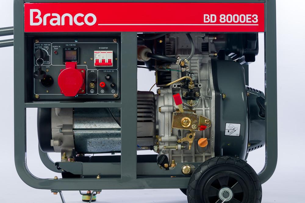 Gerador de energia Branco BD-8000 E3 8,0 kVA - partida elétrica - trifásico - 380V