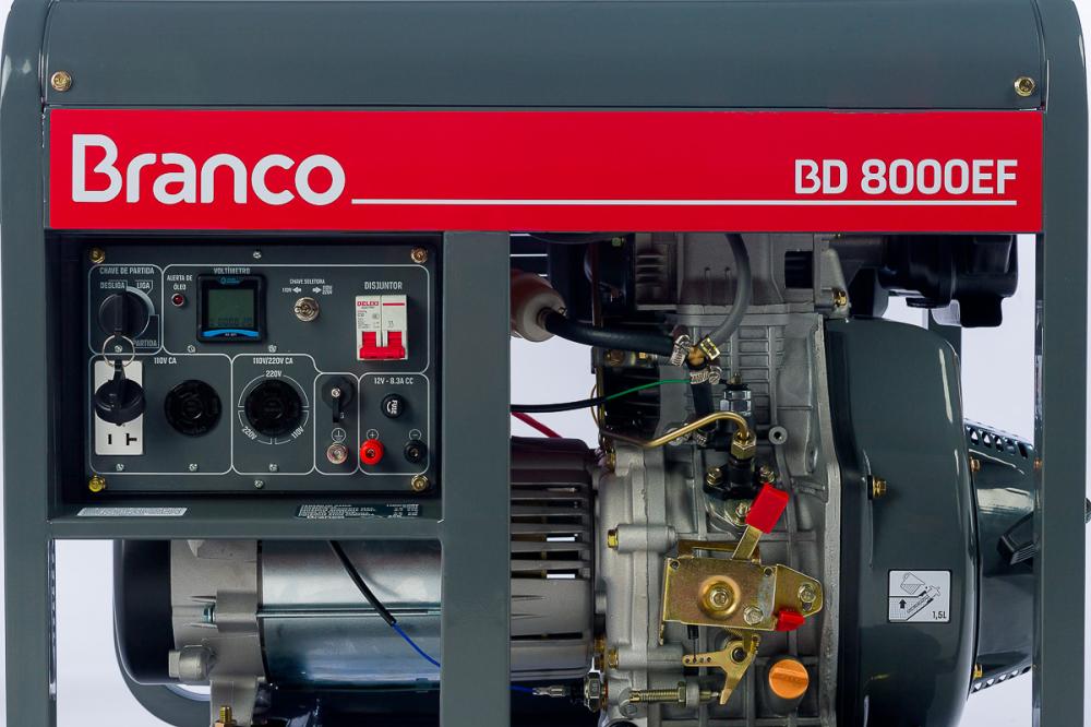 Gerador de energia Branco BD-8000 EF 7,5 kVA - partida elétrica - monofásico - 110V/220V