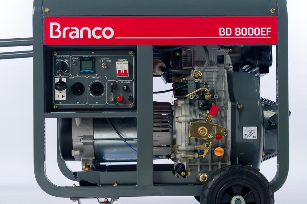 Gerador de energia Branco BD-8000 EF 7,5 kVA - partida elétrica - monofásico - 110V/220V