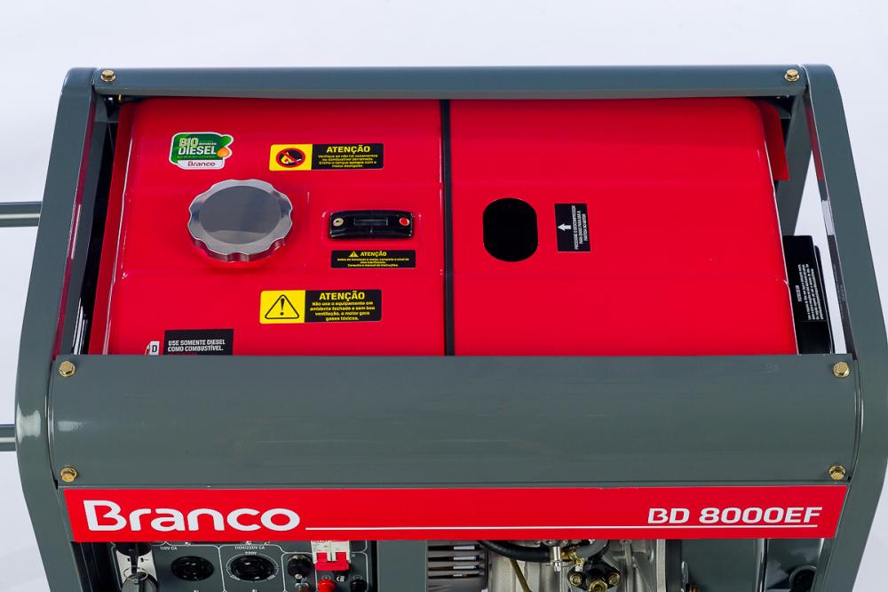 Gerador de energia Branco BD-8000 EF 7,5 kVA - partida elétrica - monofásico - 110V/220V