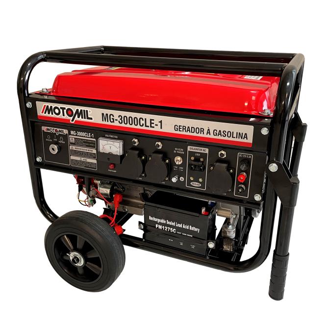 Gerador de energia Motomil MG-3000 CLE-1 2,8 kVA - partida elétrica - monofásico - 110V/220V