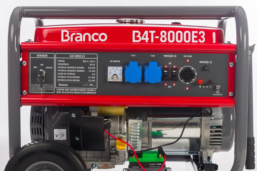 Gerador de energia Branco B4T-8000 E3 8,0 kVA - partida elétrica - trifásico - 380V