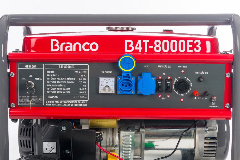 Gerador de energia Branco B4T-8000 E3 8,0 kVA - partida elétrica - trifásico - 220V