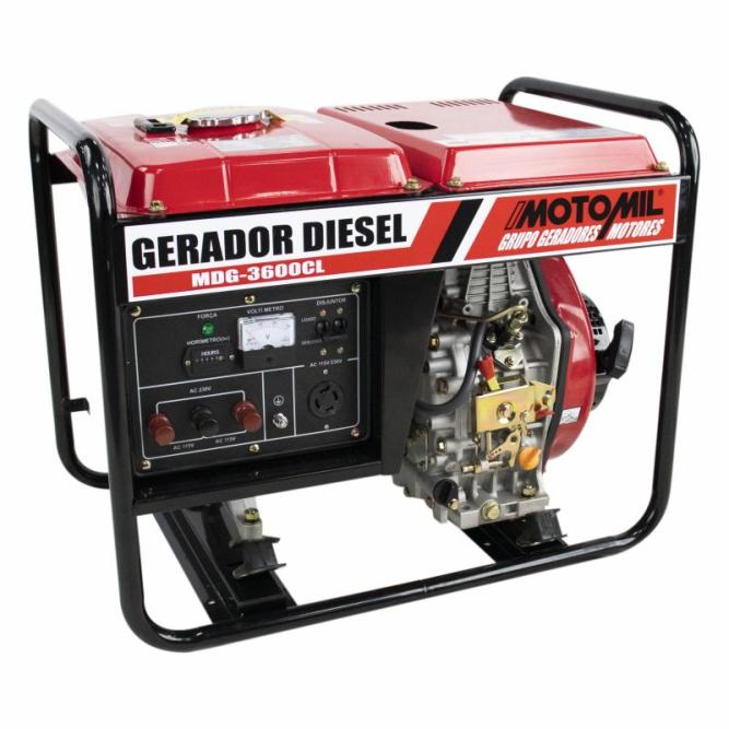 Gerador de energia Motomil MDG-3600CL 3,3 kVA - partida manual - monofásico - 110V/220V
