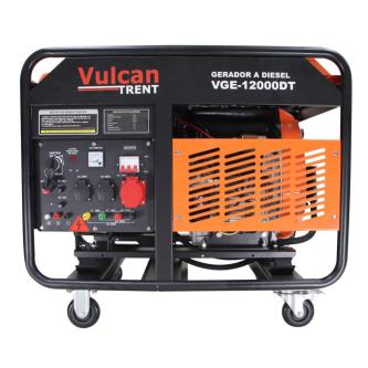 Gerador de Energia Vulcan VGE12000DT 12 KVA - Partida Elétrica - Trifásico 220V/380V