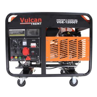 Gerador de Energia Vulcan VGE12000T 12 KVA - Partida Elétrica - Trifásico 220V/380V