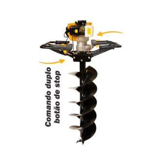 Perfurador de Solo à Gasolina Buffalo BFG 520D 2CV 2T - com broca 20cm
